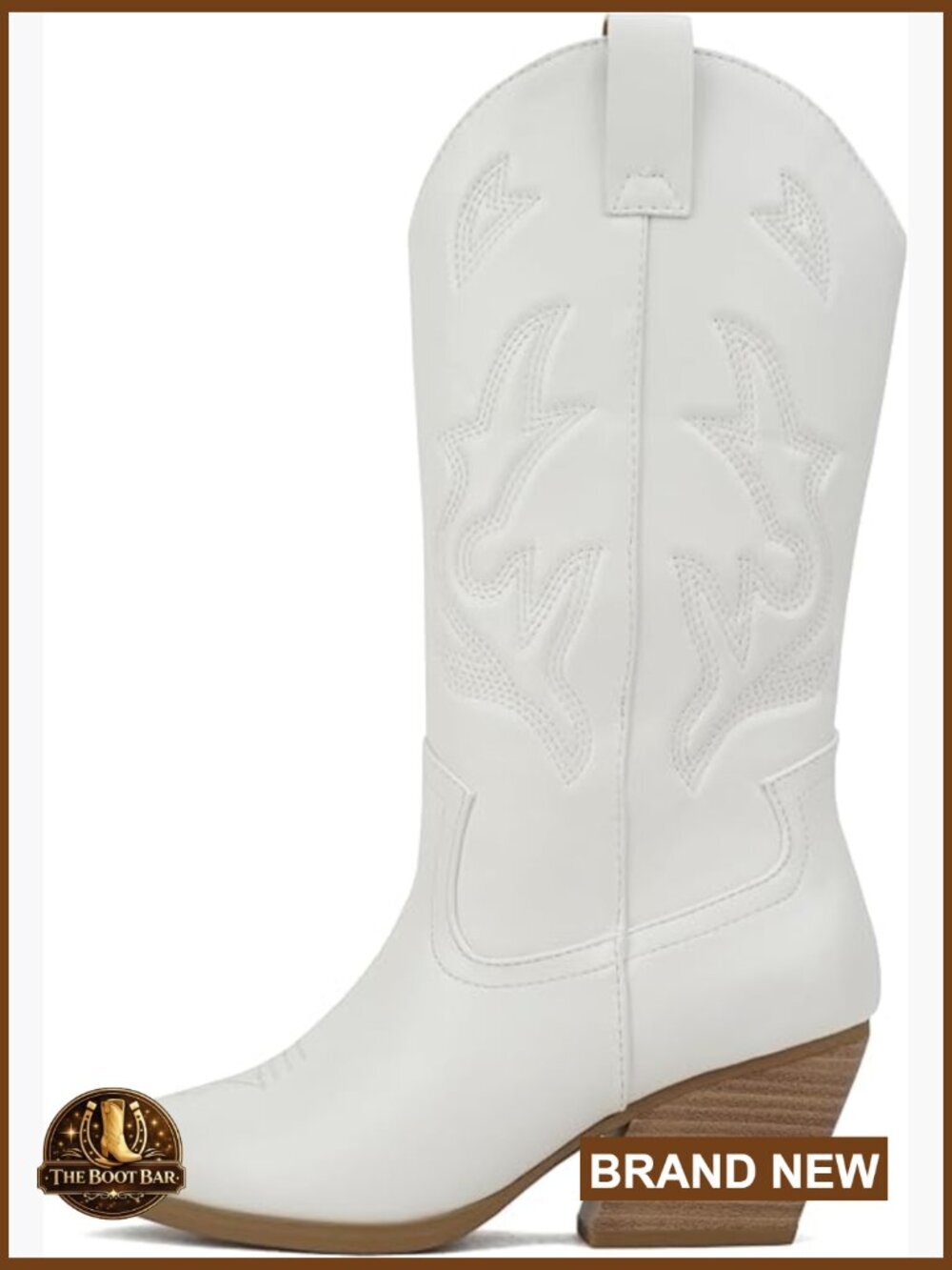 Women Western Cowboy Stitched Pointed Toe Low Heel Ankle Boots